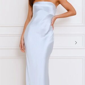 Ice Blue Satin Dress